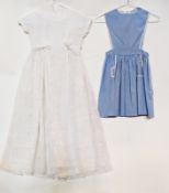 A 1950's/60's nylon chid's party dress, a cotton blouse with sailor collar and a small under garment