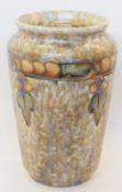 Cranston pottery vase, of cylindrical tapering form, tubeline decoration, 25cm high