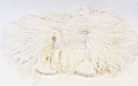 Feather boa white shoulder cape, with another white feather boa and a pale yellow feather boa (3)