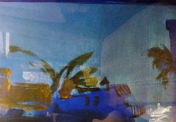 Gouache on canvas
Tom Nash
Abstract Mediterranean scene, signed and framed