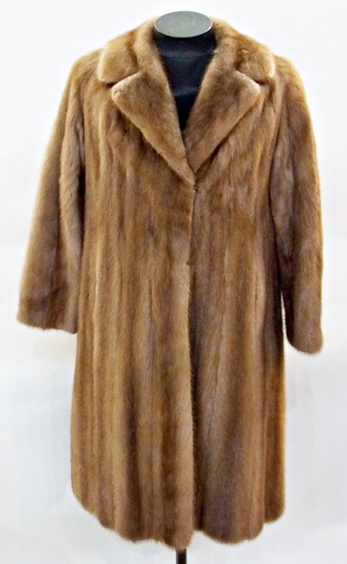 A pale mink full length coat