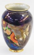 Carltonware lustre vase, decorated in a fairy design, lustre ground decorated with fairies and