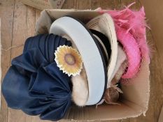 Small quantity of wedding hats and other hats (1 box)