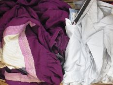Various Victorian garments including:- purple dress, part bodice, nightgowns and various pieces