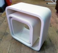 Modern cream plastic nest of tables in square form (3)