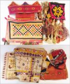 Saddlebag, a wall hanging, and other Tibetan/Afghan items