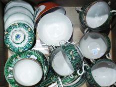Quantity oriental eggshell cups and saucers etc