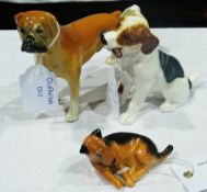 Royal Doulton figure of a terrier, another terrier and a bulldog (3)