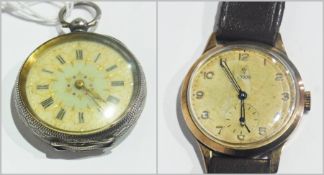 A Tudor nine carat gold gentleman's wrist watch, with leather strap, BR Weston Region Retirement