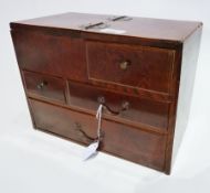 Oriental display chest, with hinged lid, compartment with an arrangement of four drawers to chest,