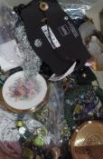 Box of costume jewellery and two Stratton compacts