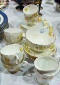 Royal Standard china teaset for six persons, yellow floral decorated