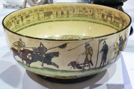 Royal Doulton commemorative "Bayeaux Tapestry" circular bowl, with motif to centre inside, outside