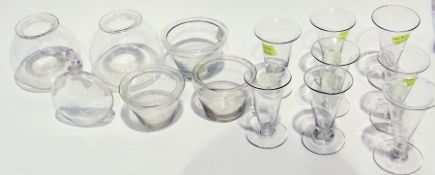 Nineteenth century small ale glasses, various nineteenth century bowls (1 box)