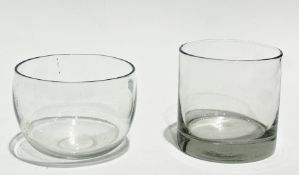 Five Georgian glass finger bowls and four cylindrical vases (9)