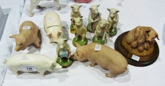 Assorted ceramic pigs (11)