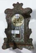 Ansonia Clock Company Art Nouveau style mantel clock, with floral scroll decoration