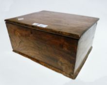 Georgian oak candle box, and a fruitwood workbox, with hinged lid (2)