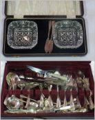 Viners canteen of table flatware for eight persons, part service, "Dubarry" pattern and a pair cut