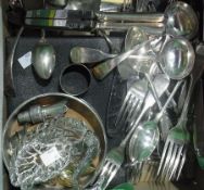 Large quantity silver-plated flatware and other EPNS  (1 box)