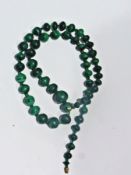 Graduated malachite bead necklace