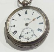 Nineteenth century silver cased open face pocket watch with enamel dial and subsidiary second