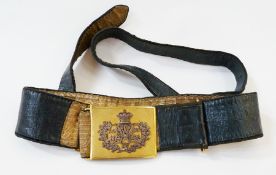 Early Victorian 4th Dragoon guards officers waist belt and buckle c1840