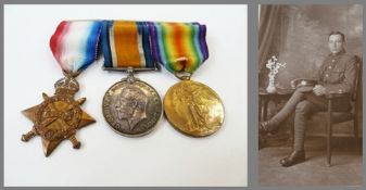 WW1 1914-15 Star, War and Victory medals, named to "1726 Pte. R.G. Lulham Gloucs R. with photograph,