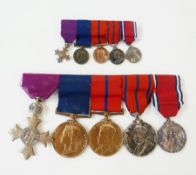 Civil OBE medal group of Five, Civil Order of the British Empire, hallmarked London 1927, 1887