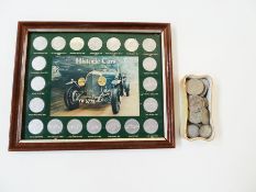 United States bi-centennial silver uncirculated set 1776-1976, framed set of historic car coins