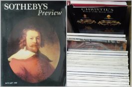 Large quantity of Sotheby's preview magazine, Christie's magazine, and two Christie's reviews