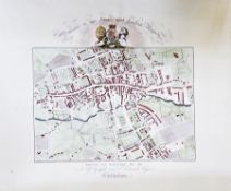Reproduction colour map of Cheltenham, dated 1825, after J. Tovey.