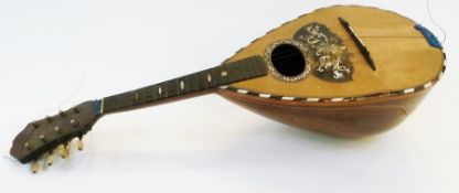 Massimo Marcato, Napoli mandolin, with mother-of-pearl and tortoiseshell inlay