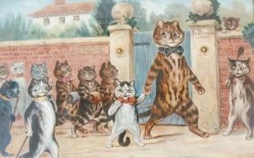 Early 19th century print
Louis Wain 
"The Good Puss" 
Framed and glazed