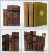 Quantity of antiquarian books, leather bindings, half leather and marbled boards, and
Verne,