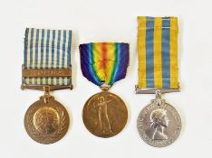 Korean Medal named to:- 22184326. Pte. M.E.C. Morriss. GLOSTERS", United Nations Korean medal, un-