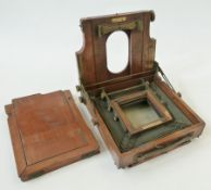 A Lancaster and Son mahogany case bellows plate camera