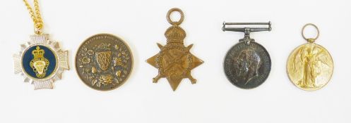 WW1 1914 Star, War and Victory medal, named to "D-1747, Pte. H.Wilson, 6/D.G.D.S.", entitled to bar,