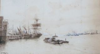 Pair of watercolour drawings
H. Martin
Ships in busy harbours, 14 x 22cm, mounted and framed (2)