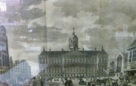 Engraving 
"Het Stadhuis Van Vooren", 28 x 42 cm, framed and glazed