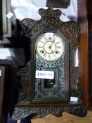 Ansonia Clock Company, Art Nouveau style mantel clock, with floral scroll decoration