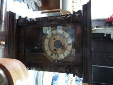 Continental stained wood mantel clock, in architectural style case with metal mounts