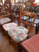 Nineteenth century elm and hardwood kitchen dining chair, with turned crossrail, turned supports,