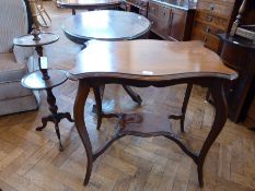 An Edwardian mahogany rectangular top occasional table, with serpentine edge, on cabriole legs