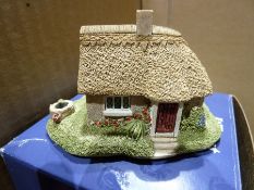 Large quantity of Lilliput Lane cottages in original boxes and a Japanese style tea set (1 box)