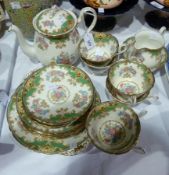 Shelley porcelain part tea service "Sheraton" pattern, 13290, and two oriental jars with covers