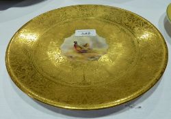 Royal Worcester cabinet plate, with heavily gilded border and hand painted central medallion of