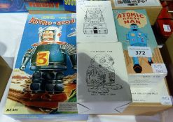 A quantity of robots to include Astro Scout, Atomic Robot Man and four Chinese Robots, all boxed (