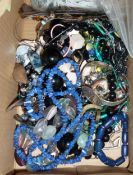 Quantity of costume jewellery, some semi precious stones including lapis and other costume