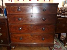 Nineteenth century mahogany bedside cupboard, the cupboard with cross bead decoration on ring turned